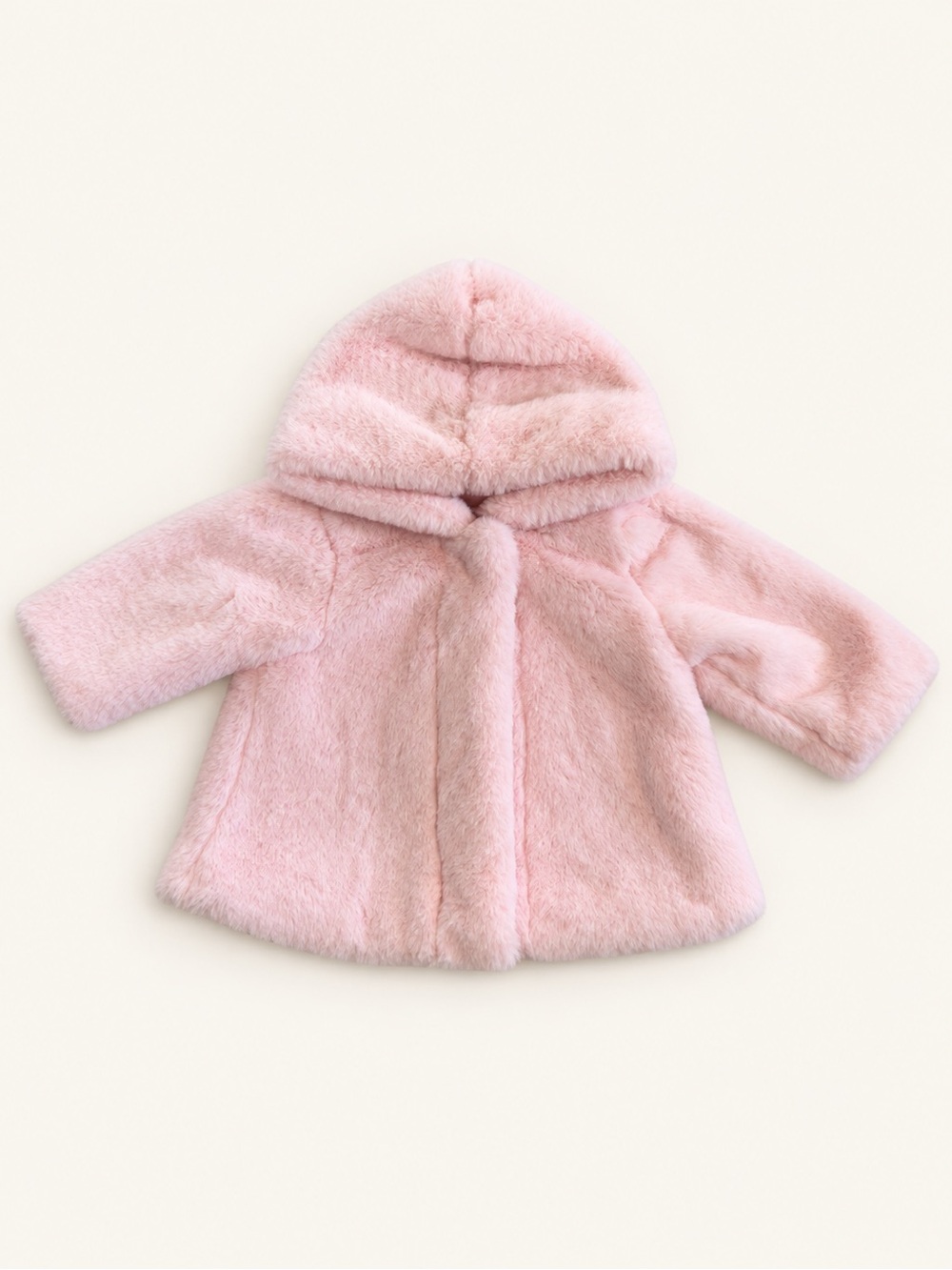 Pink Faux Fur Hooded Coat for Kids
